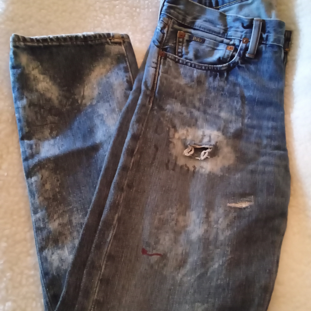 Polo Ralph Lauren Relaxed Fit Distressed Denim Jeans